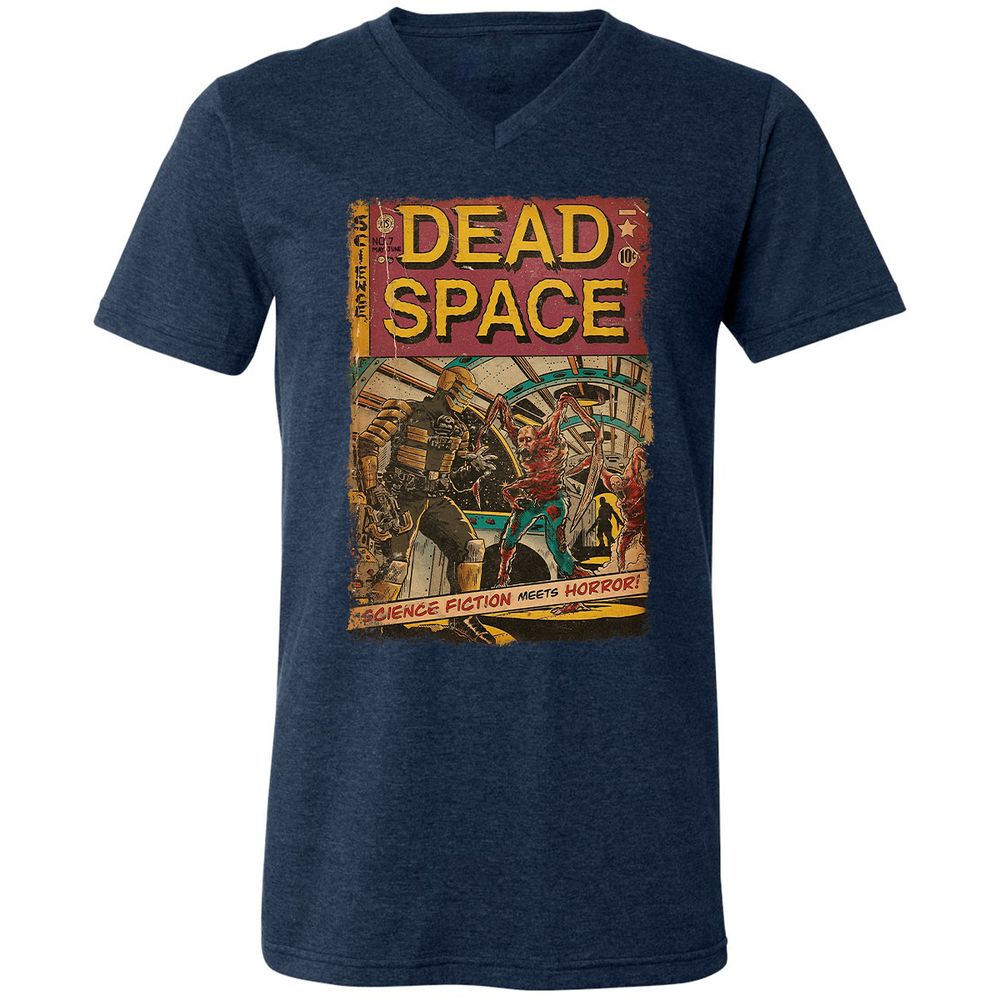 Unisex V-Neck T-Shirt - 7Y1W5J86 - Heather Navy - 15