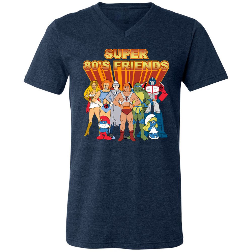 Unisex V-Neck T-Shirt - LXBDKXS9 - Heather Navy - 15