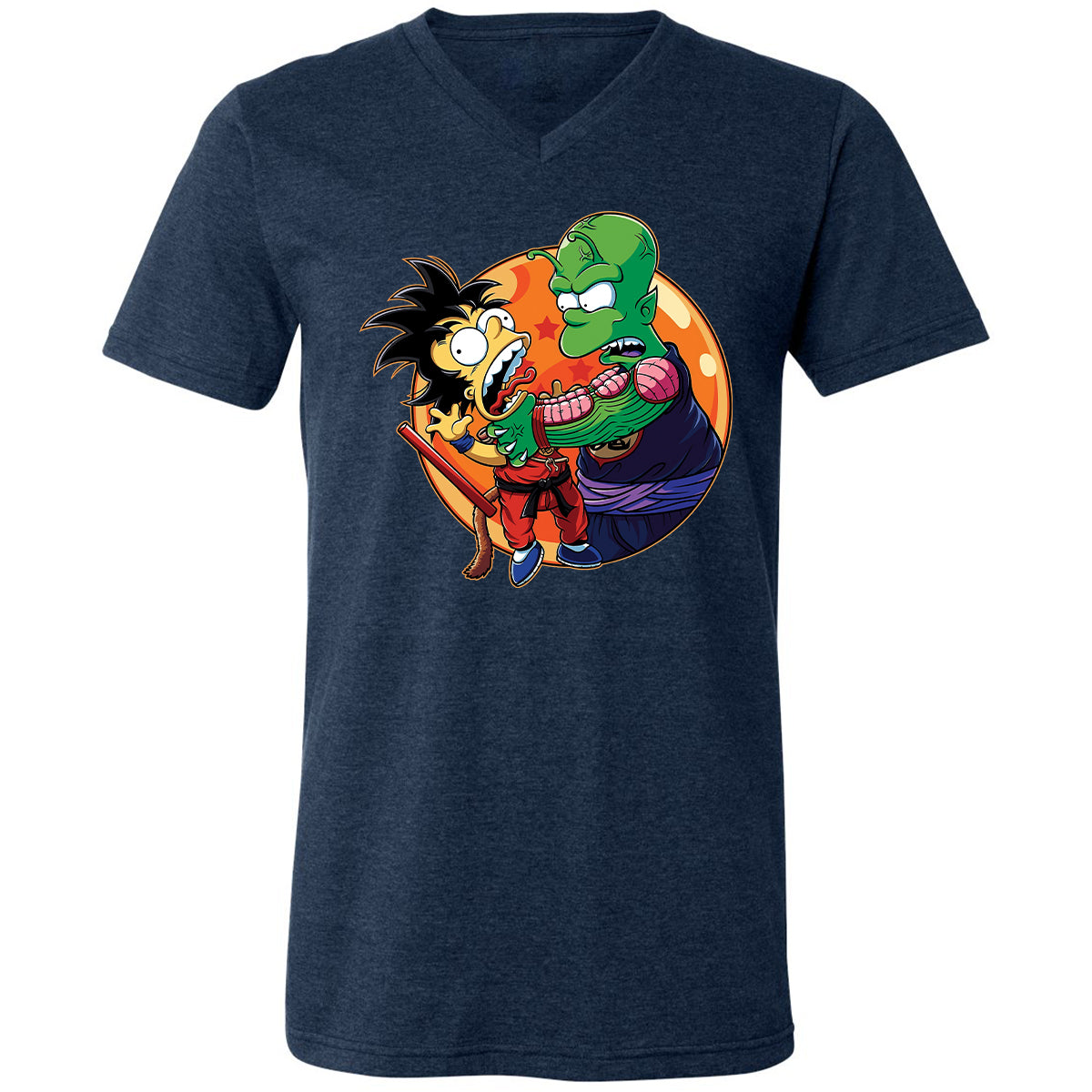 Unisex V-Neck T-Shirt - XSDDKHK3 - Heather Navy - 15