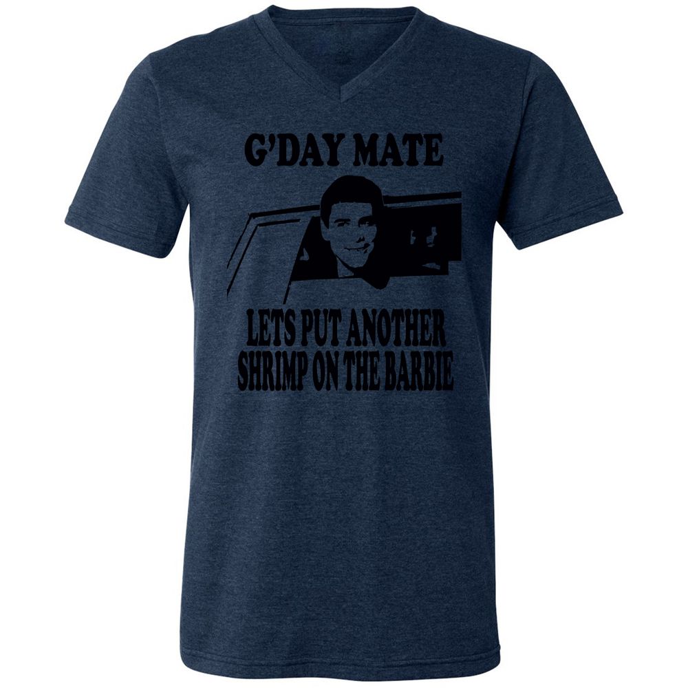 Unisex V-Neck T-Shirt - 4LD122VM - Heather Navy - 15