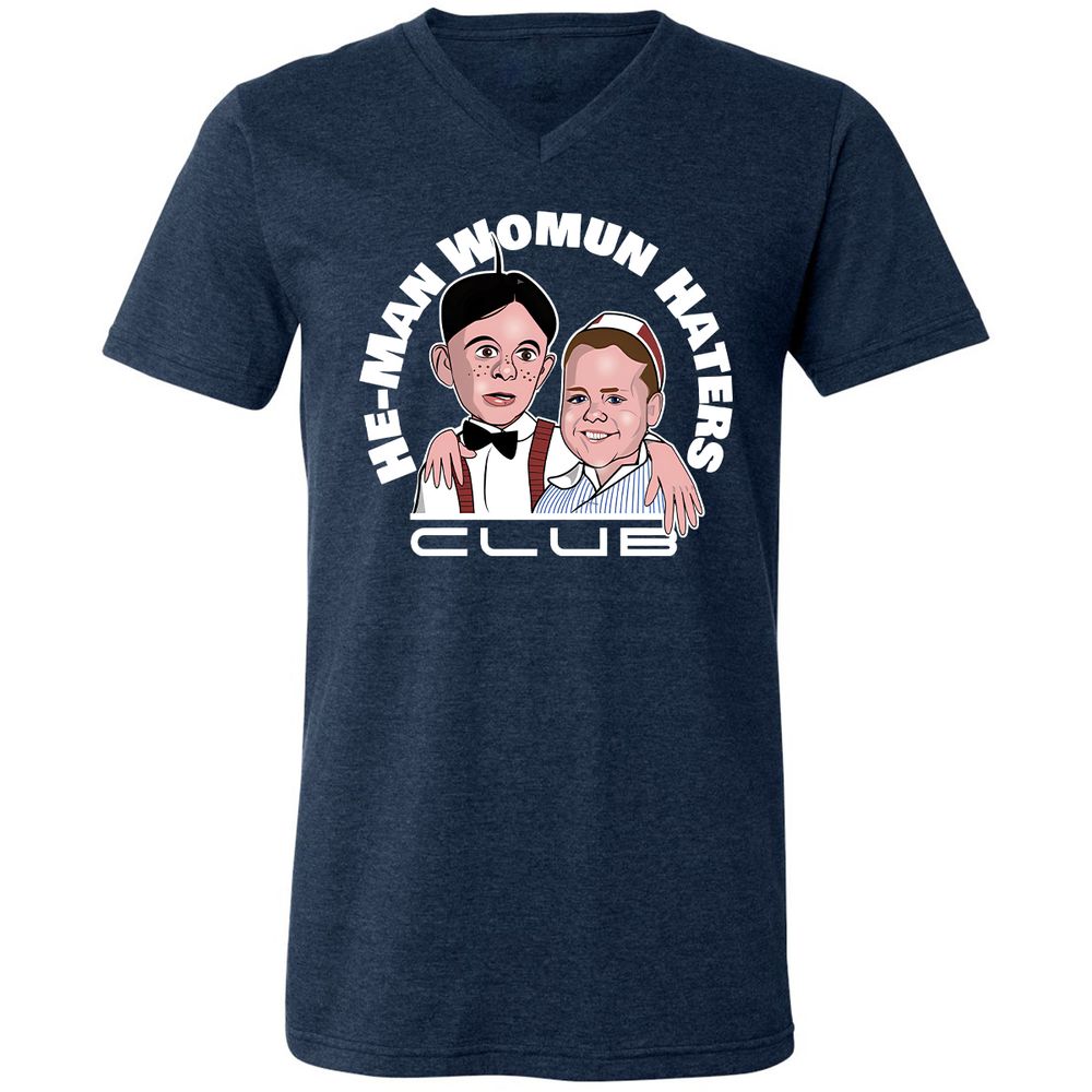 Unisex V-Neck T-Shirt - NZM4XFY2 - Heather Navy - 15