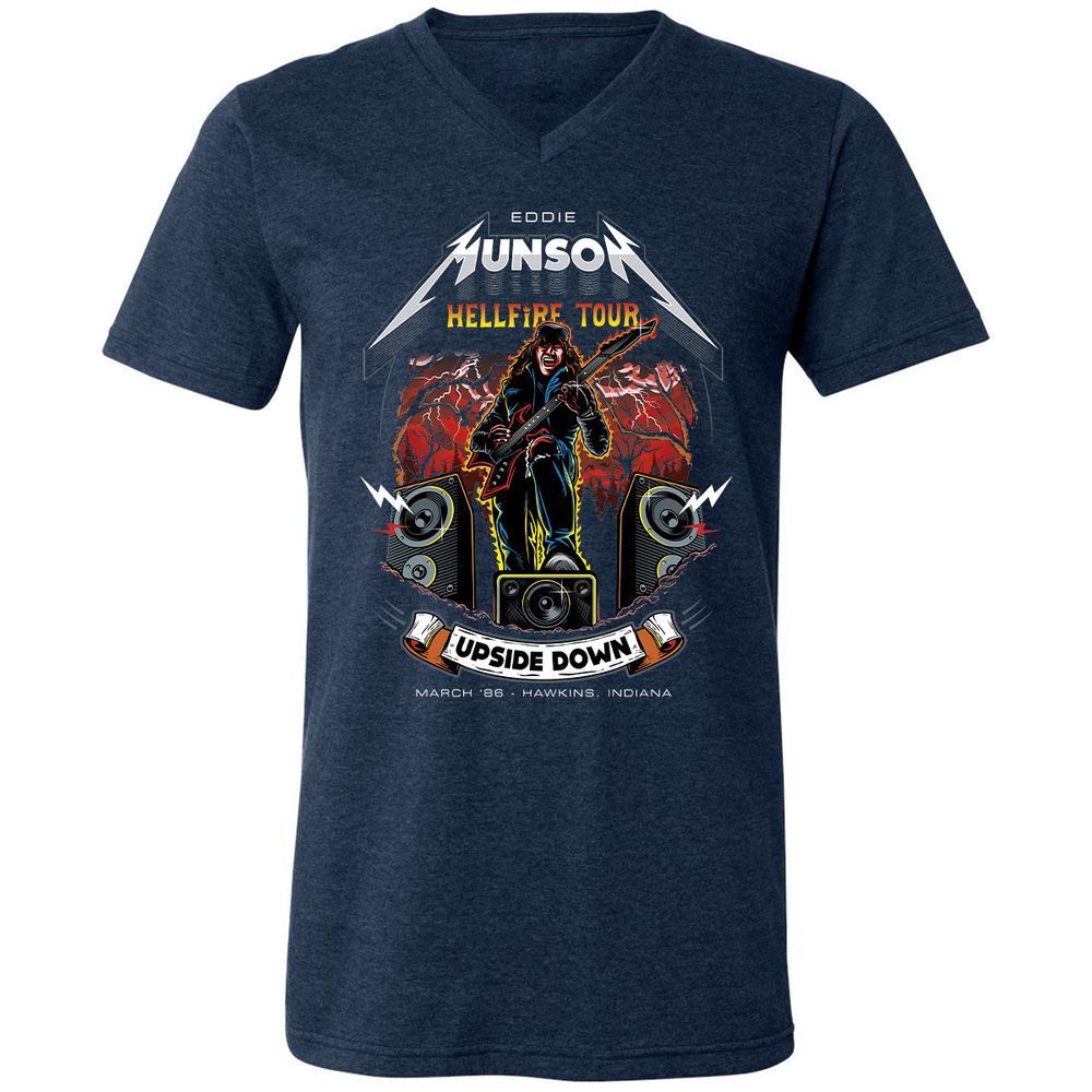 Unisex V-Neck T-Shirt - DTUK2314 - Heather Navy - 15