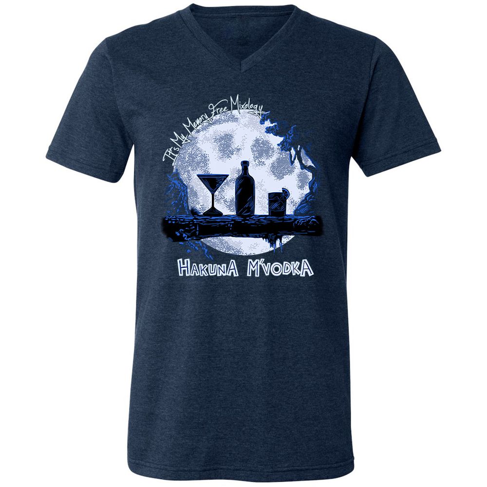 Unisex V-Neck T-Shirt - TXNGVC89 - Heather Navy - 15