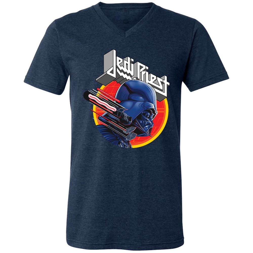 Unisex V-Neck T-Shirt - 6QAXL8WD - Heather Navy - 15