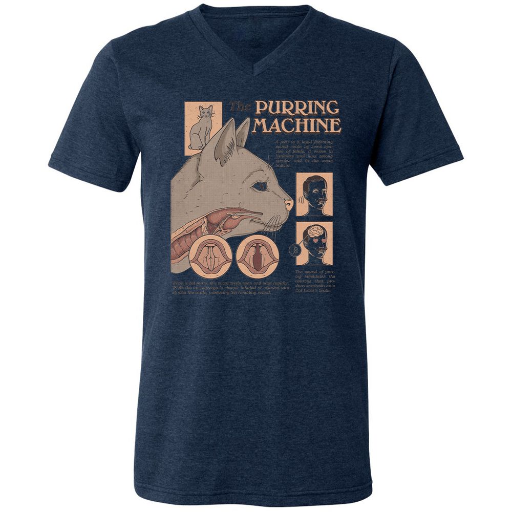 Unisex V-Neck T-Shirt - DJ8JTFLH - Heather Navy - 15