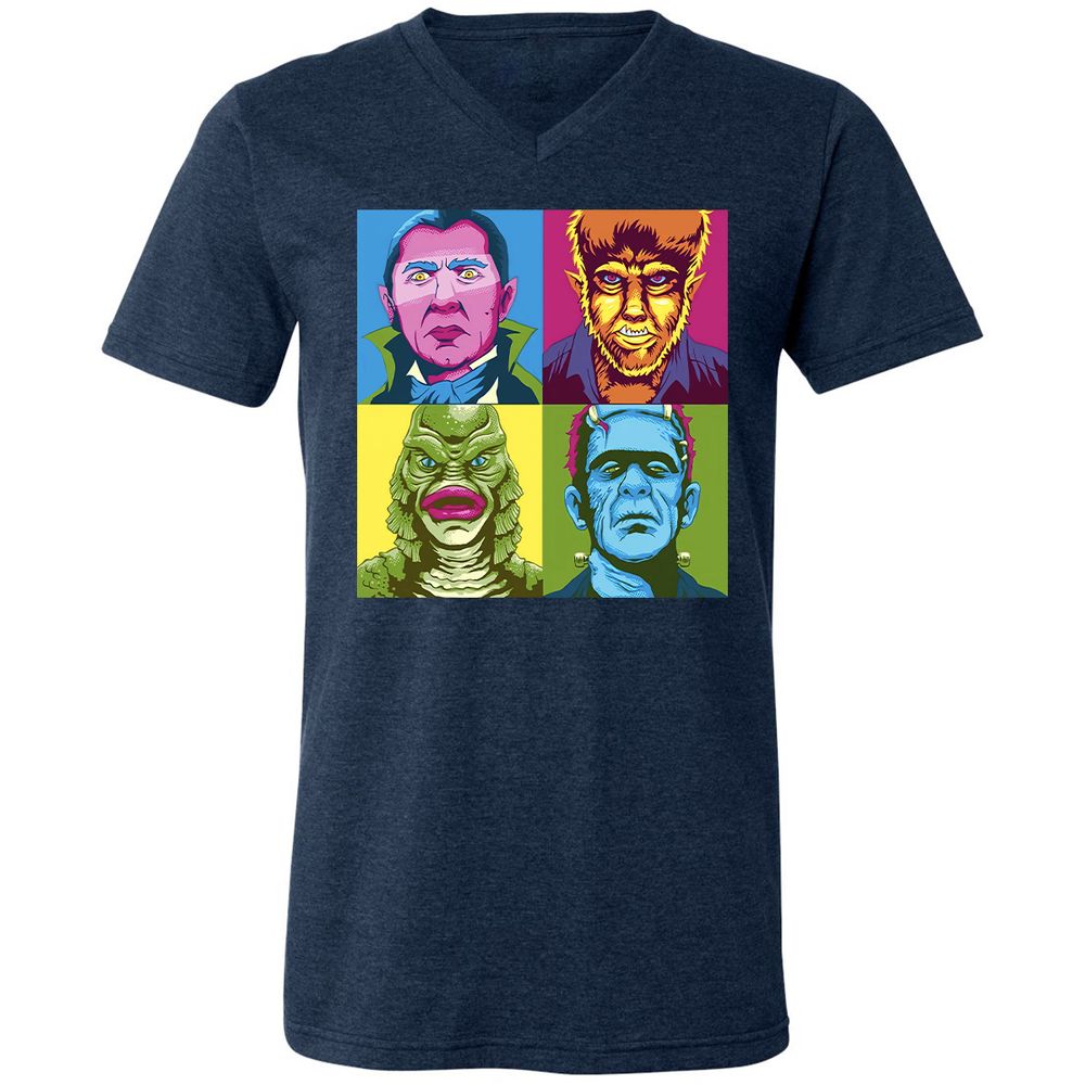 Unisex V-Neck T-Shirt - ZRGXUVQ5 - Heather Navy - 15
