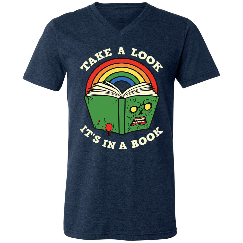 Unisex V-Neck T-Shirt - AUUPXWPF - Heather Navy - 15