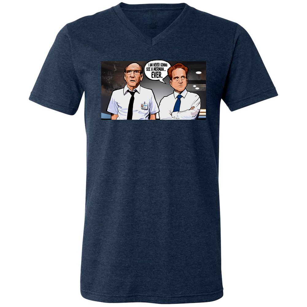 Unisex V-Neck T-Shirt - DQXVH9XS - Heather Navy - 15
