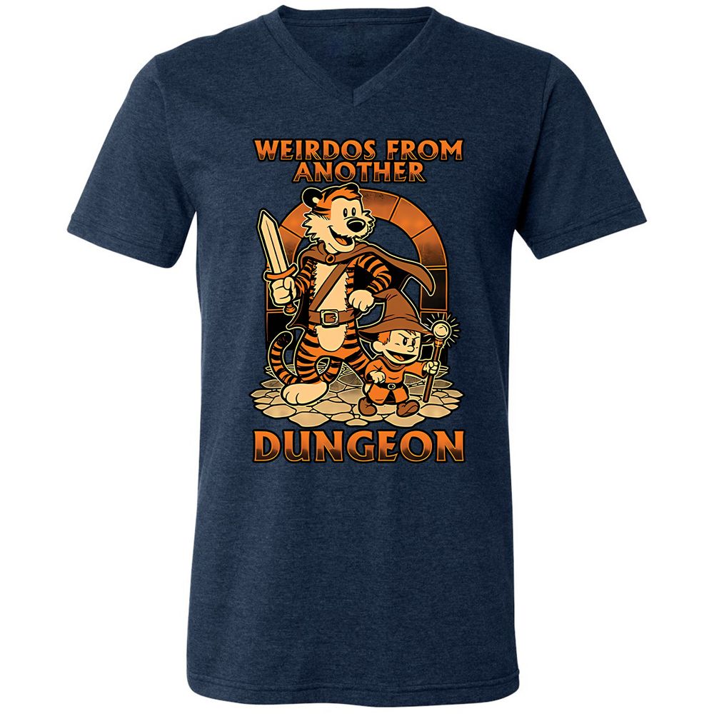 Unisex V-Neck T-Shirt - 4FR2JEGL - Heather Navy - 15