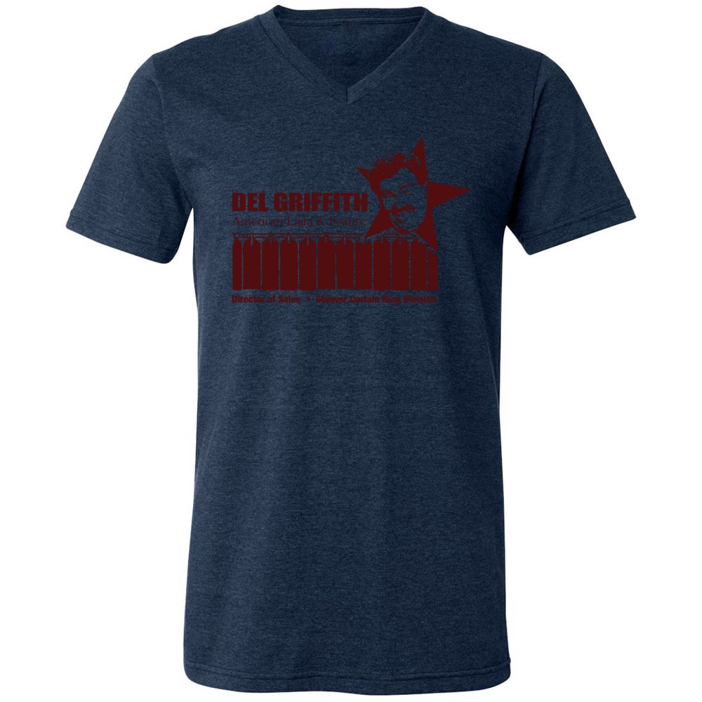 Unisex V-Neck T-Shirt - P96A8FZD - Heather Navy - 15