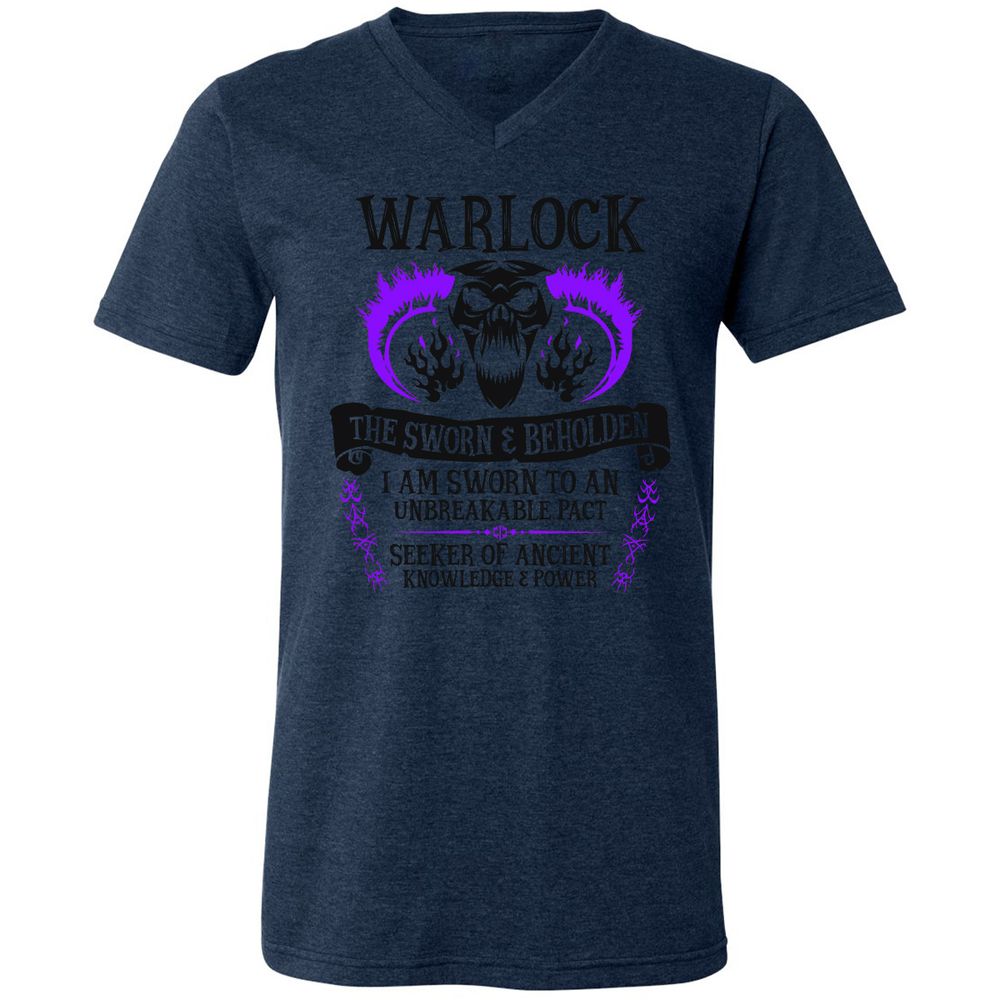 Unisex V-Neck T-Shirt - NPCEW7XV - Heather Navy - 15