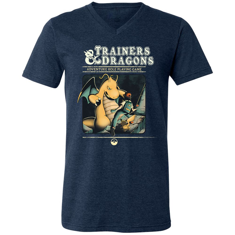 Unisex V-Neck T-Shirt - VHWZBAR7 - Heather Navy - 15