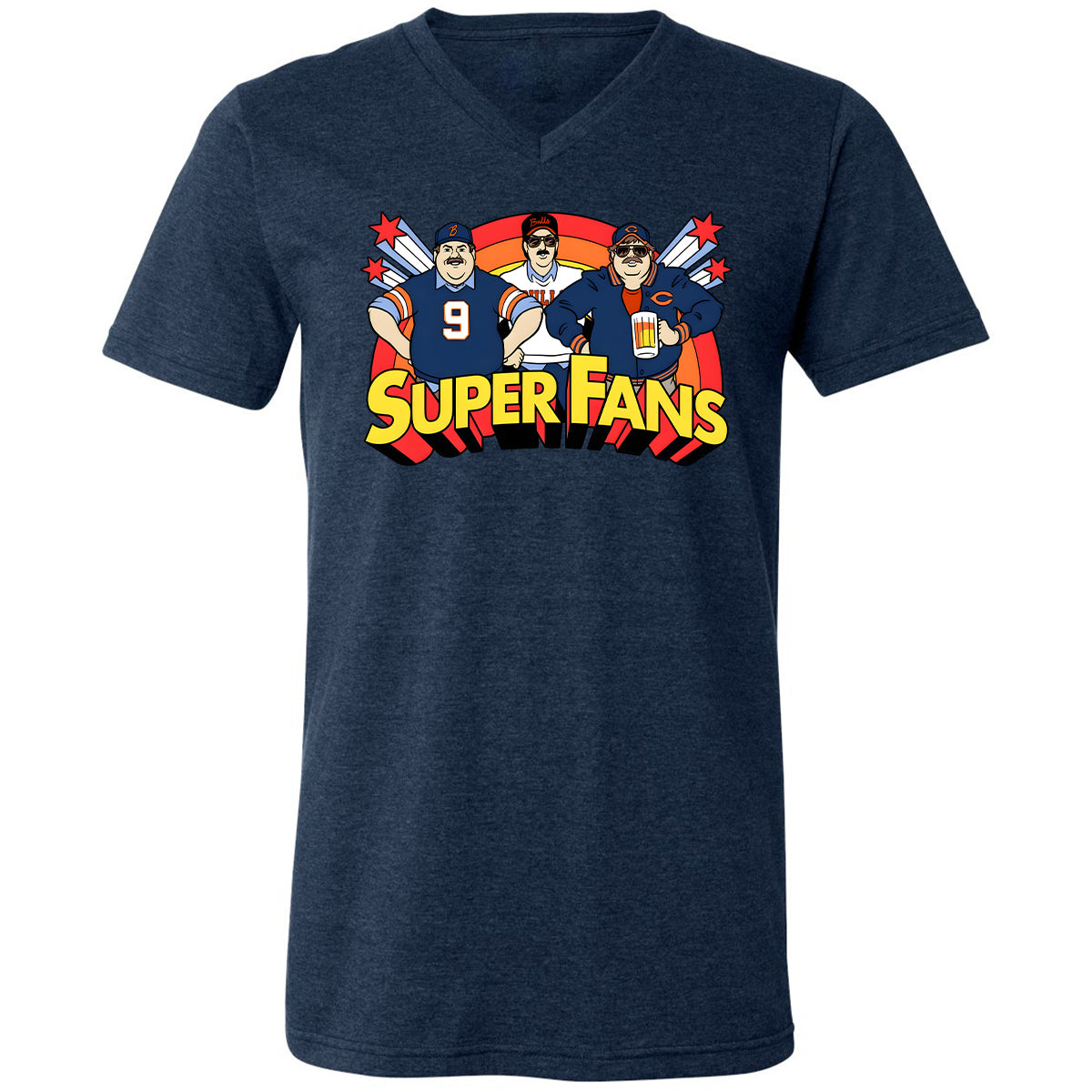 Unisex V-Neck T-Shirt - VUG7DDZ8 - Heather Navy - 15