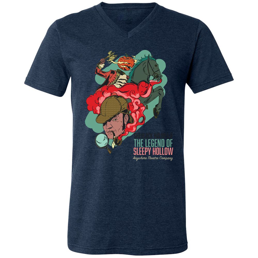 Unisex V-Neck T-Shirt - Z639MQBN - Heather Navy - 15