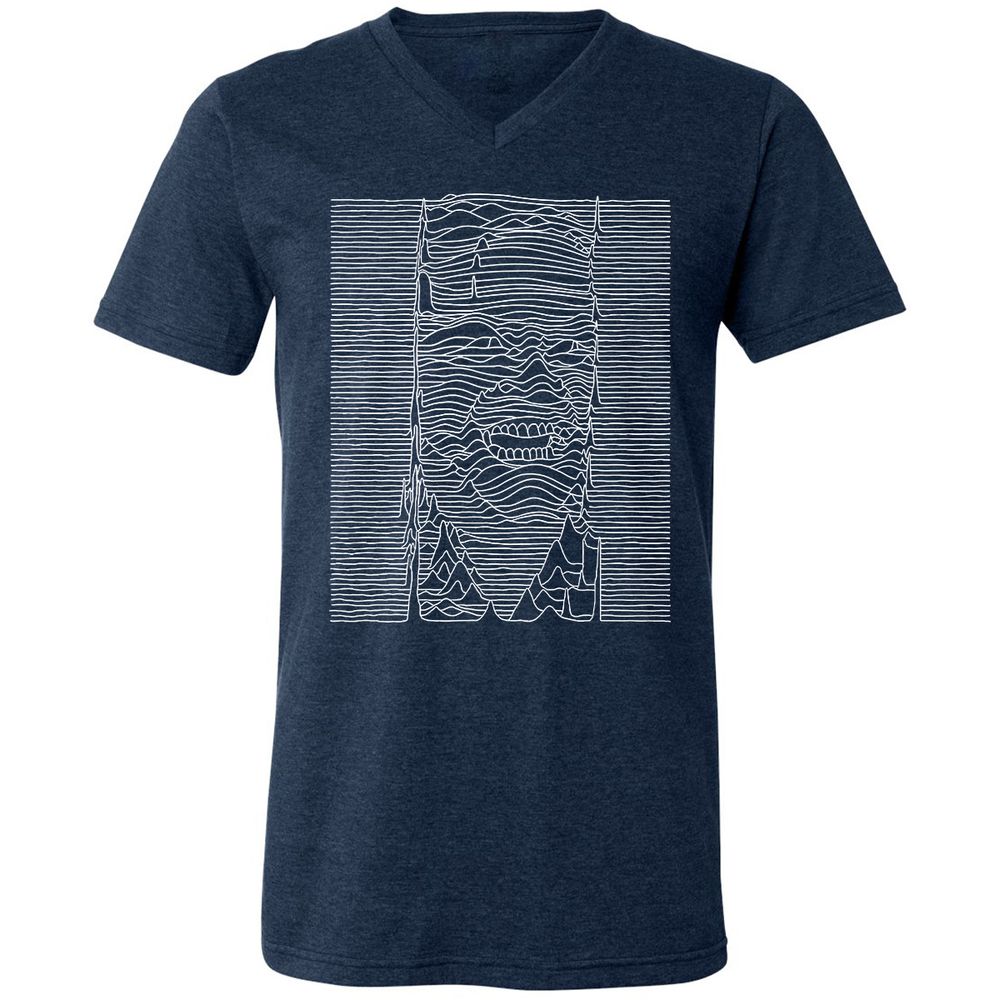 Unisex V-Neck T-Shirt - JEGP71F5 - Heather Navy - 15