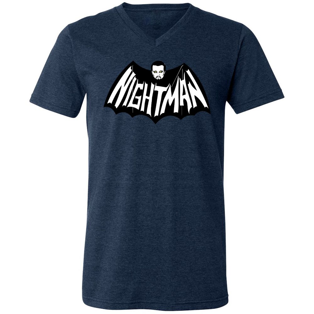 Unisex V-Neck T-Shirt - 5KA9E4HQ - Heather Navy - 15