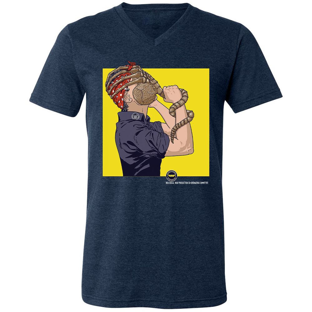 Unisex V-Neck T-Shirt - 2SHD2C9N - Heather Navy - 15