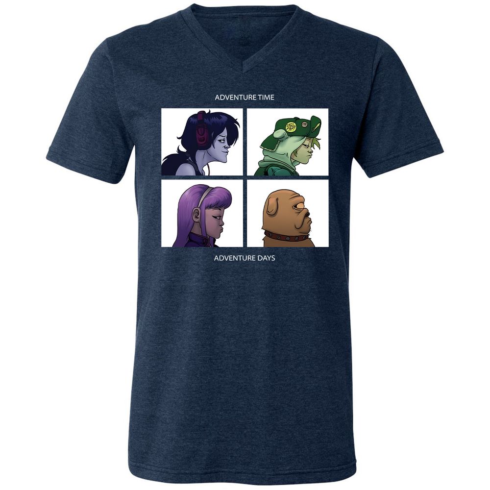 Unisex V-Neck T-Shirt - 6F5AVUWP - Heather Navy - 15