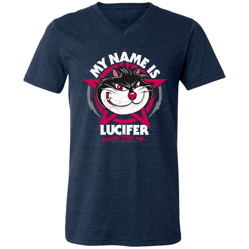 Unisex V-Neck T-Shirt - V83DPE7B - Heather Navy - 15