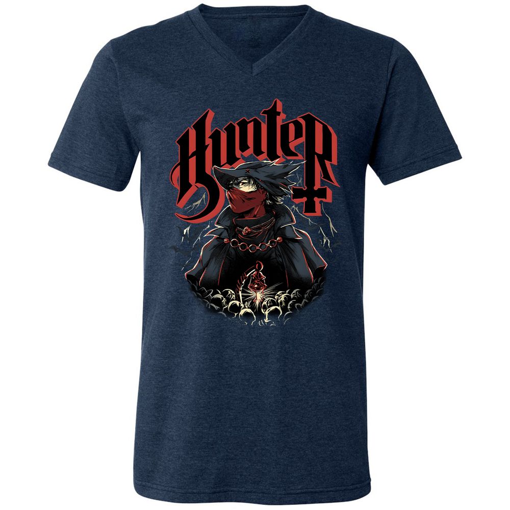 Unisex V-Neck T-Shirt - 88RY3SXU - Heather Navy - 15