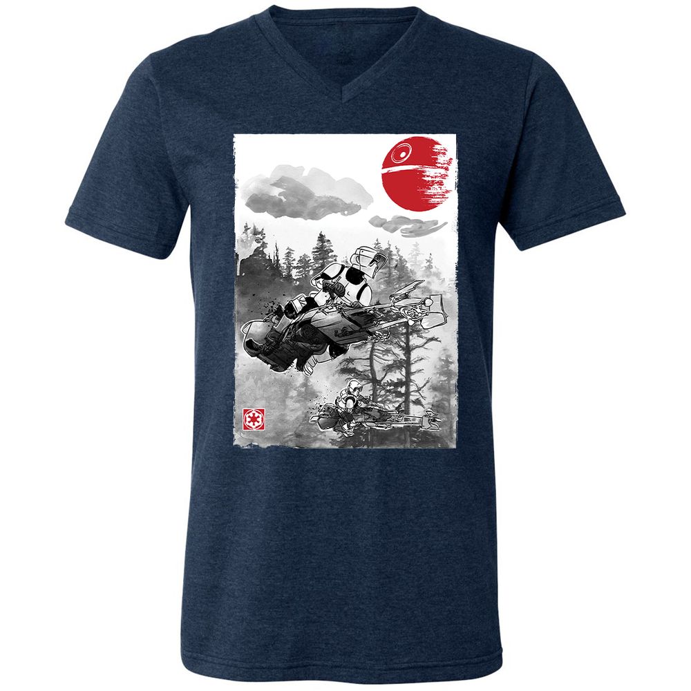 Unisex V-Neck T-Shirt - 8CV4PQEN - Heather Navy - 15