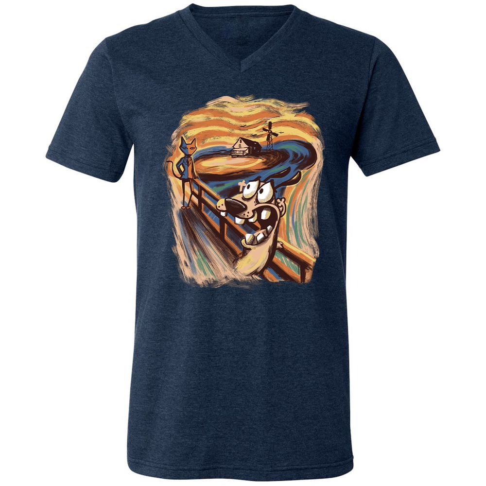 Unisex V-Neck T-Shirt - 6RUA22HA - Heather Navy - 15
