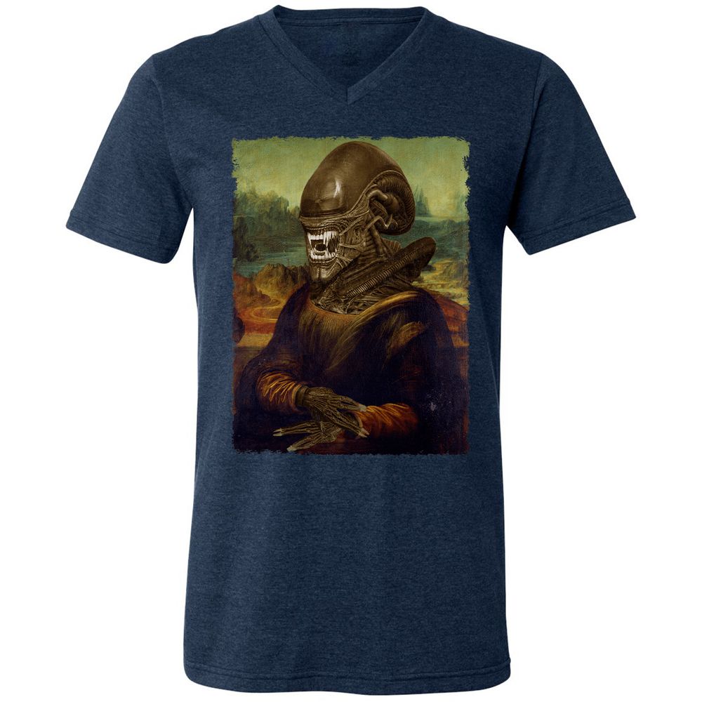 Unisex V-Neck T-Shirt - 1WGK514Y - Heather Navy - 15