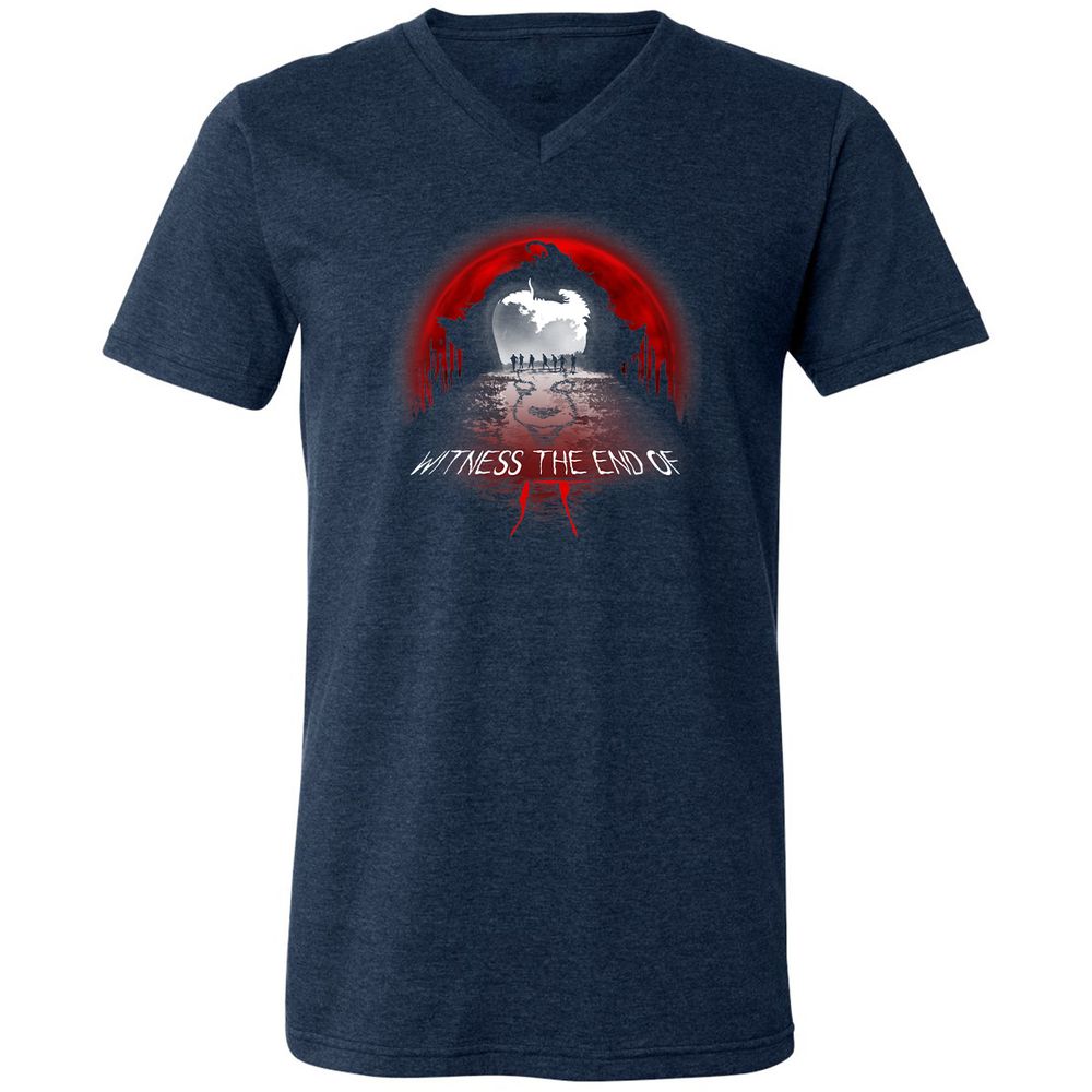 Unisex V-Neck T-Shirt - PSAMY1WP - Heather Navy - 15