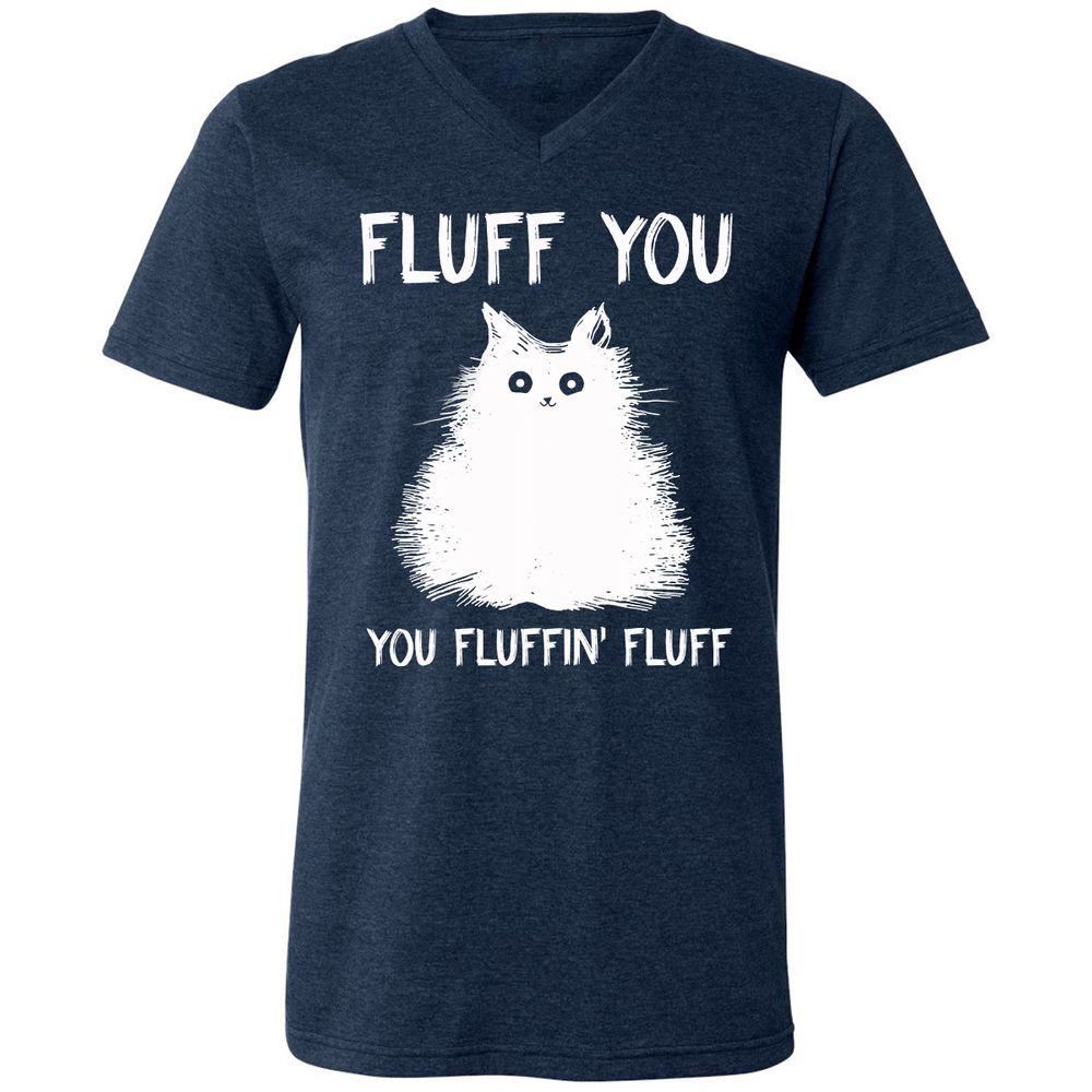 Unisex V-Neck T-Shirt - N3B1SQDU - Heather Navy - 15