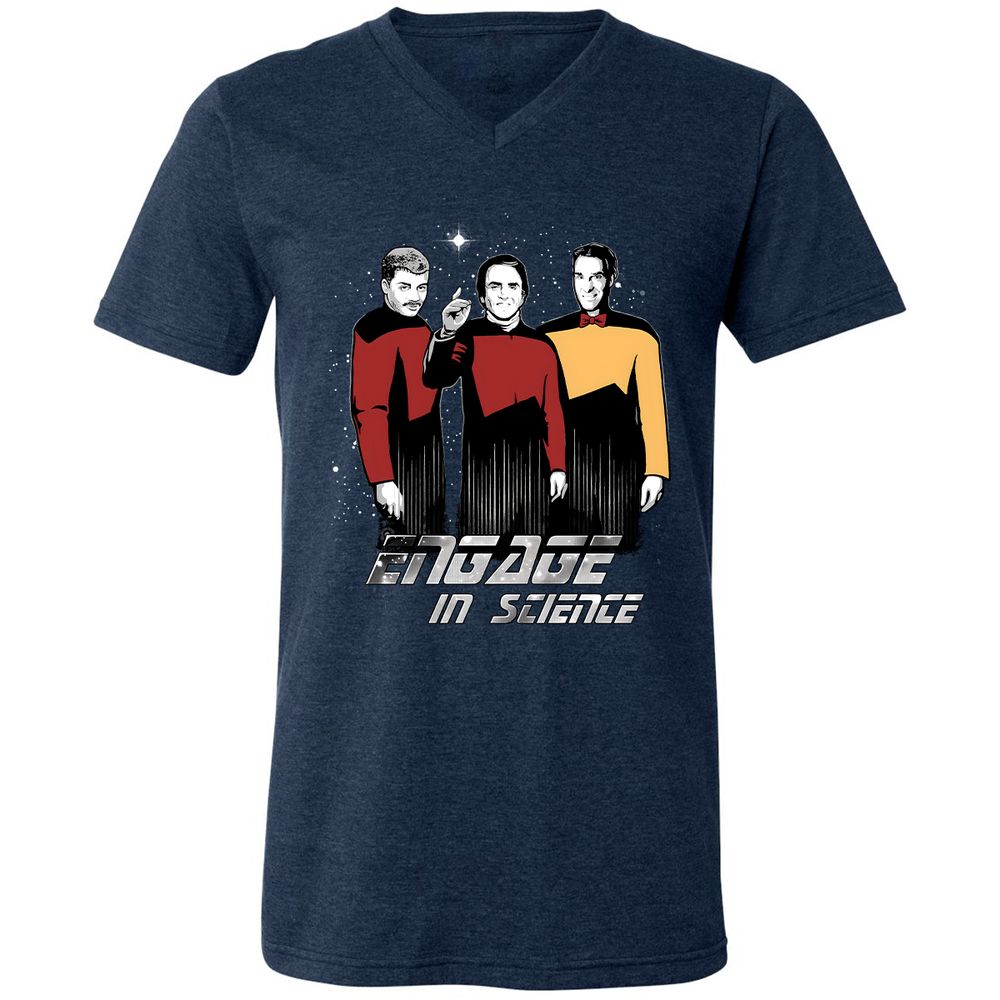 Unisex V-Neck T-Shirt - AMW1DLYR - Heather Navy - 15