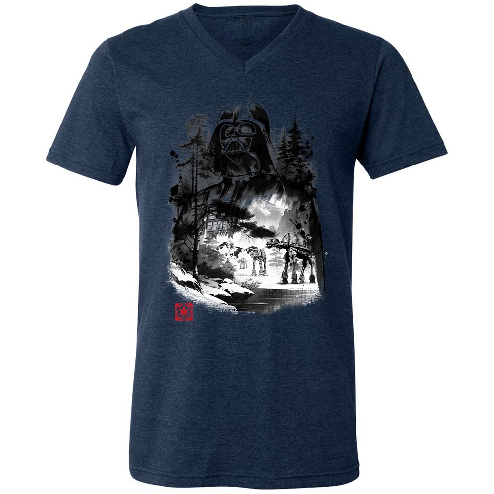 Unisex V-Neck T-Shirt - ZC1TVGQ6 - Heather Navy - 15