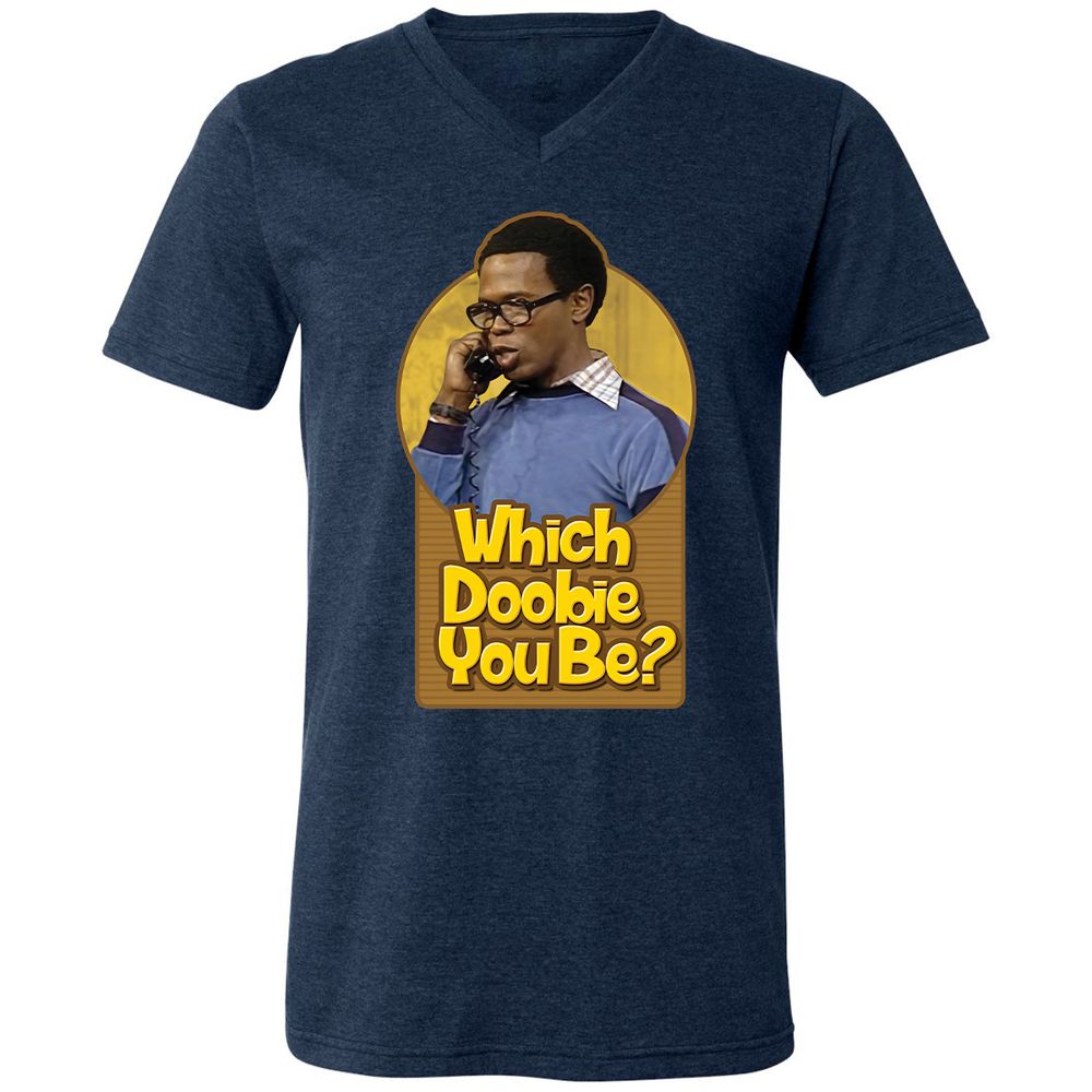 Unisex V-Neck T-Shirt - R1SPWKWQ - Heather Navy - 15
