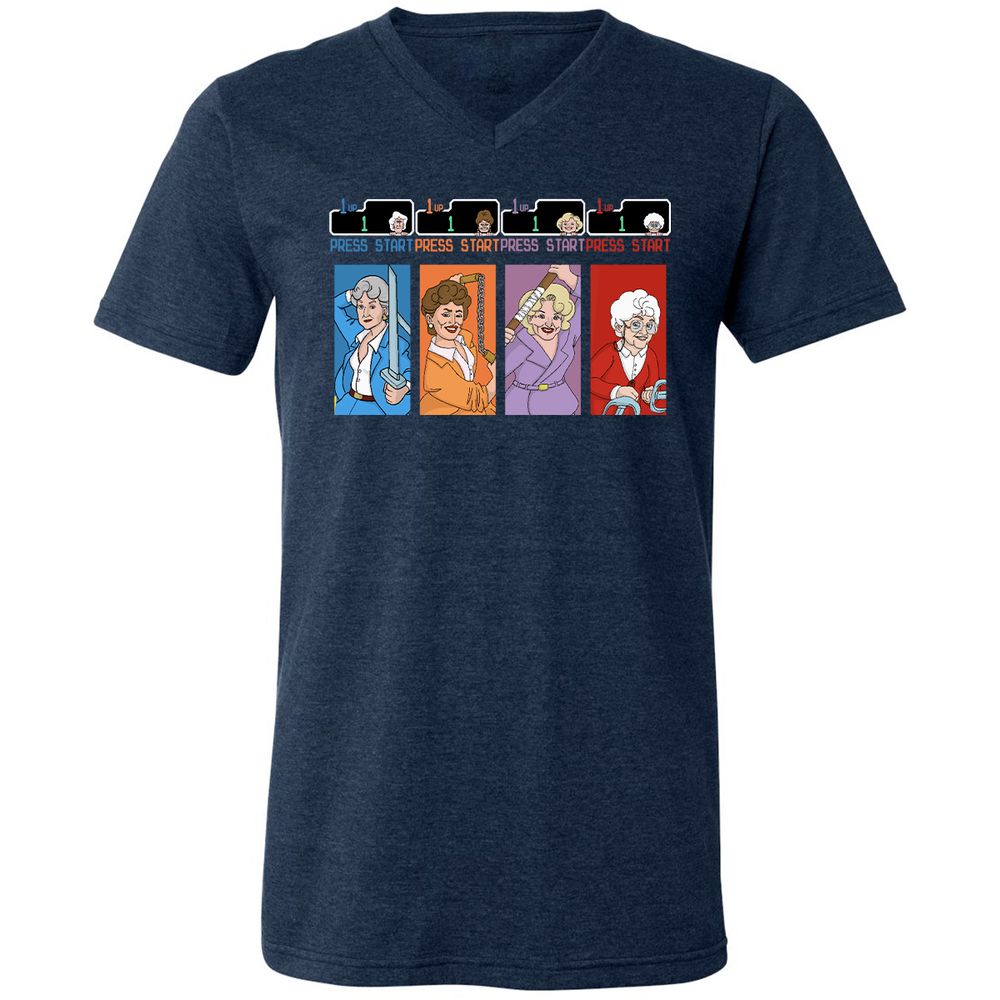 Unisex V-Neck T-Shirt - 23FDQA77 - Heather Navy - 15