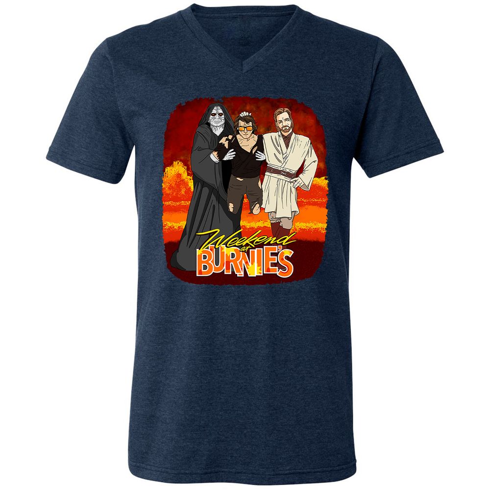 Unisex V-Neck T-Shirt - WW19K4FK - Heather Navy - 15