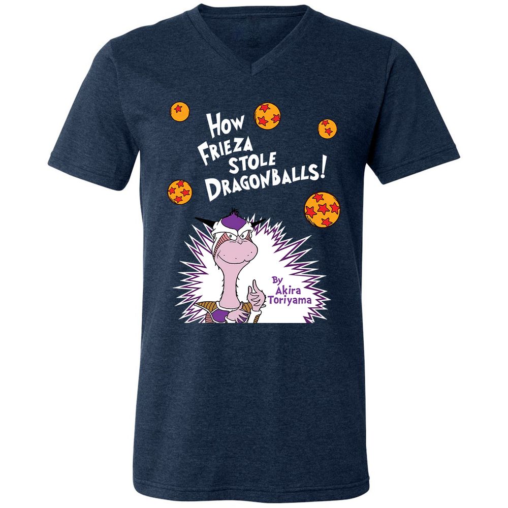 Unisex V-Neck T-Shirt - B6SPVZNU - Heather Navy - 15