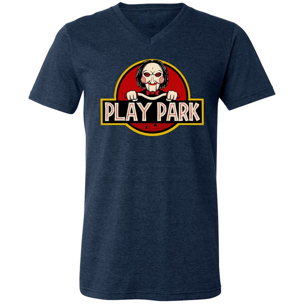 Unisex V-Neck T-Shirt - FEU412DD - Heather Navy - 15