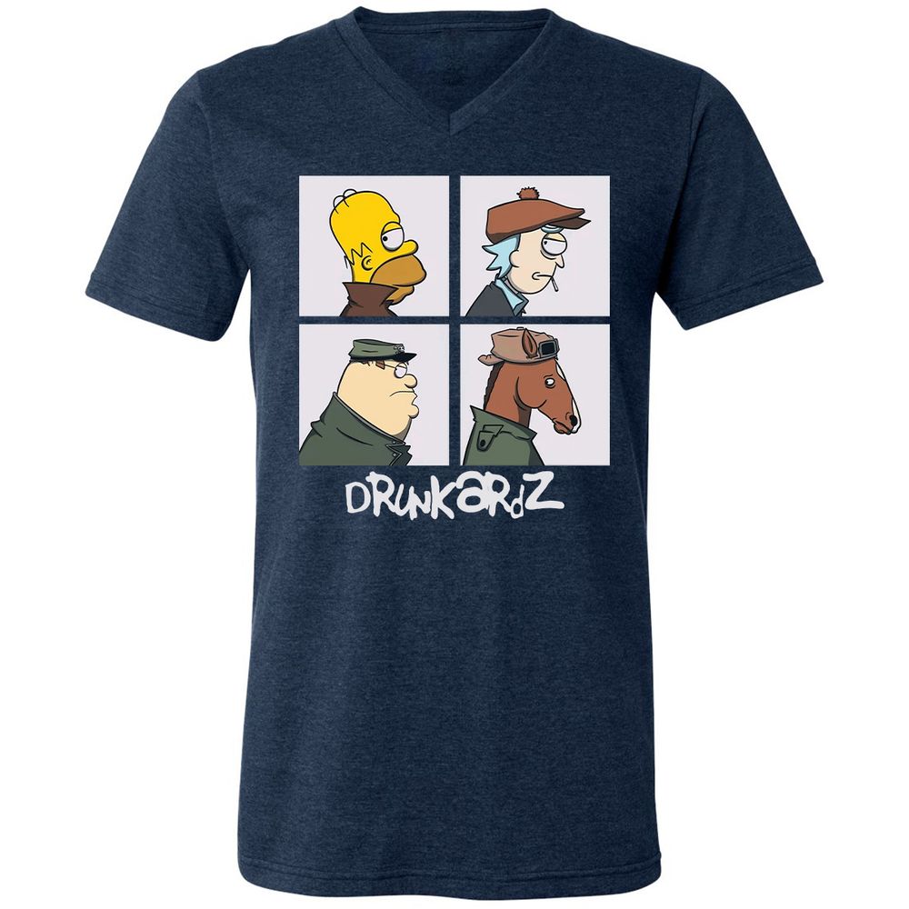 Unisex V-Neck T-Shirt - 99QQZYV4 - Heather Navy - 15