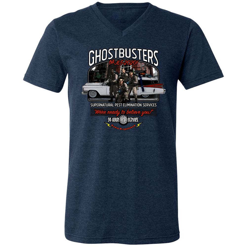 Unisex V-Neck T-Shirt - GZRNK688 - Heather Navy - 15