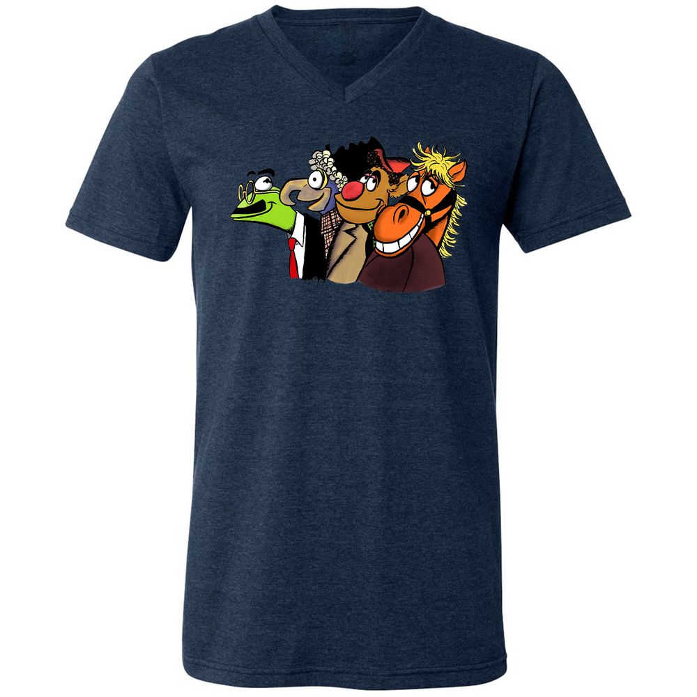 Unisex V-Neck T-Shirt - F55KCSVX - Heather Navy - 15