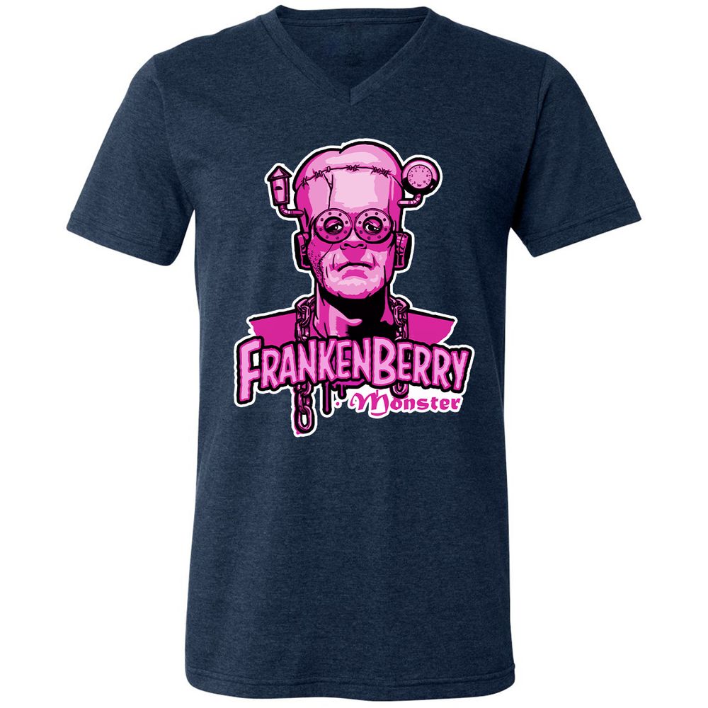 Unisex V-Neck T-Shirt - A2XKBMDN - Heather Navy - 15