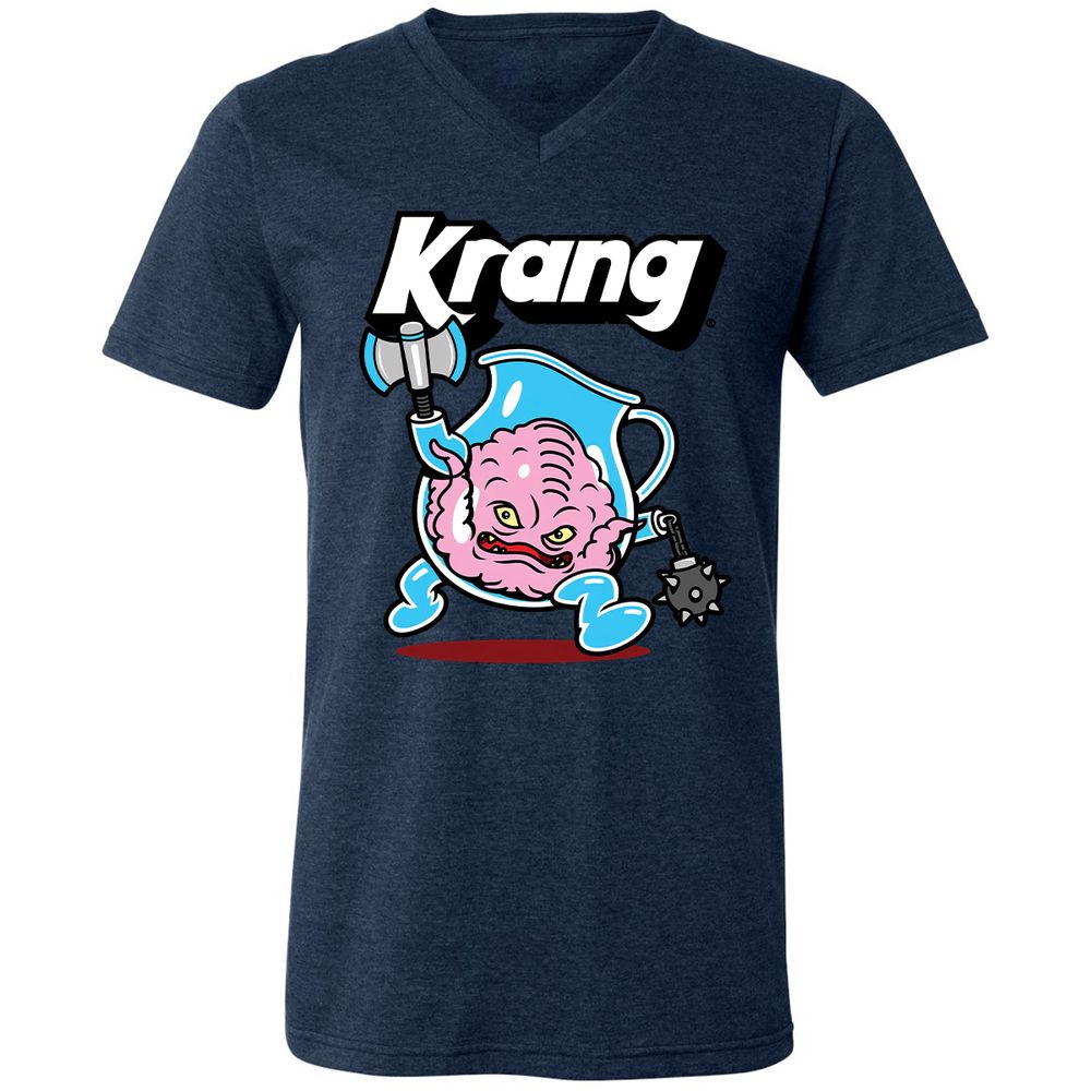 Unisex V-Neck T-Shirt - 8E6ZC95S - Heather Navy - 15