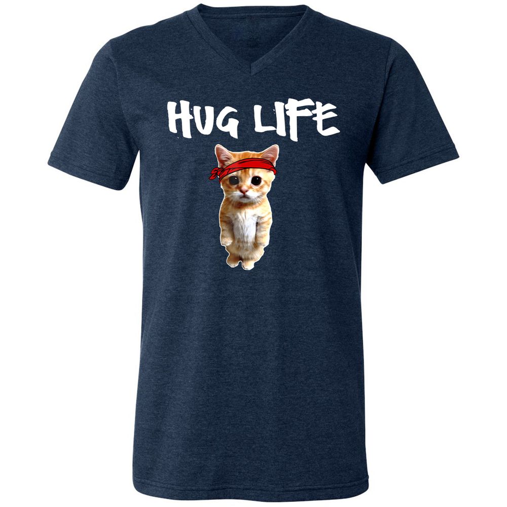 Unisex V-Neck T-Shirt - DQL19X25 - Heather Navy - 15