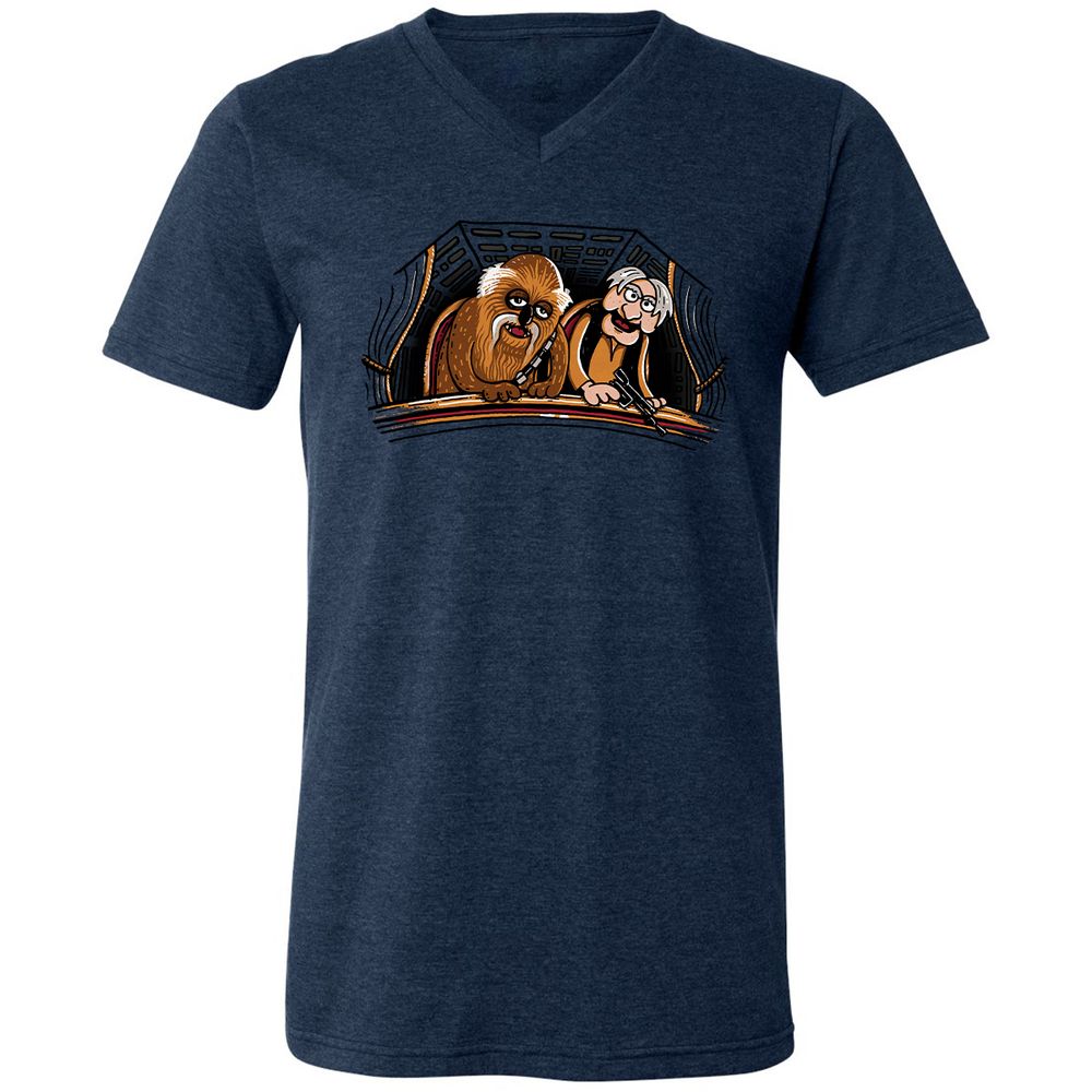 Unisex V-Neck T-Shirt - R3ASTY1R - Heather Navy - 15