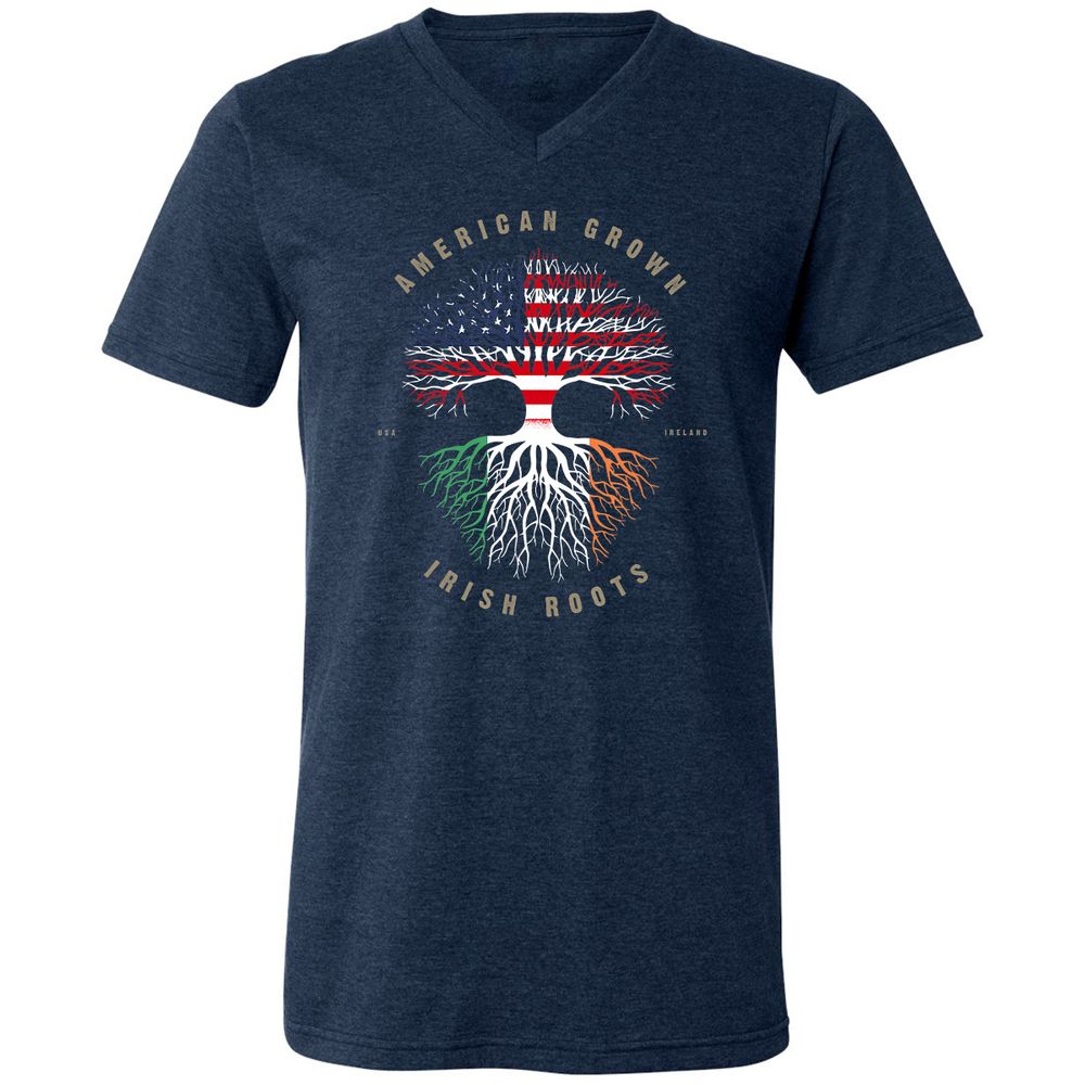 Unisex V-Neck T-Shirt - UKY3BYE8 - Heather Navy - 15