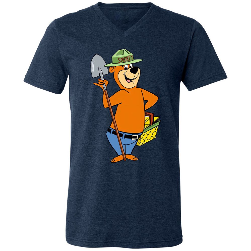 Unisex V-Neck T-Shirt - YSTRPZ4H - Heather Navy - 15