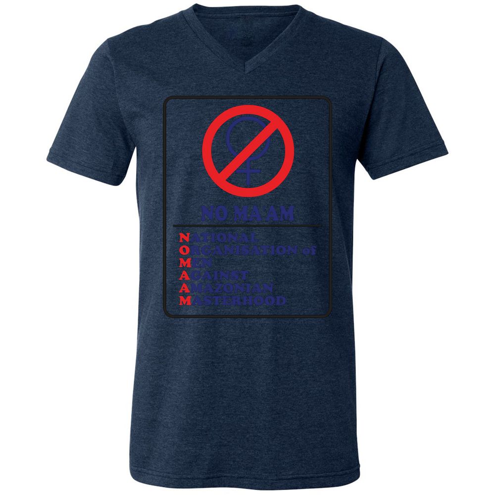 Unisex V-Neck T-Shirt - 324R1Q4L - Heather Navy - 15