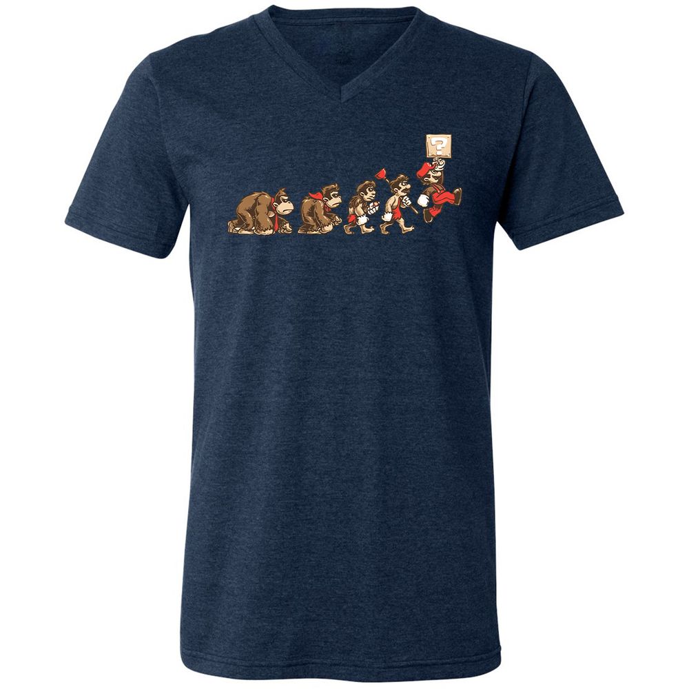 Unisex V-Neck T-Shirt - DFPR9PZG - Heather Navy - 15
