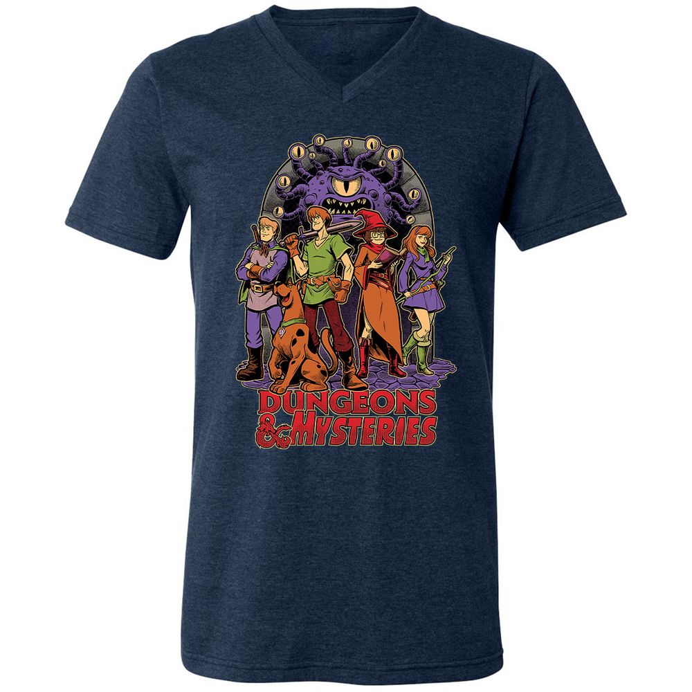 Unisex V-Neck T-Shirt - 8NA6RN17 - Heather Navy - 15