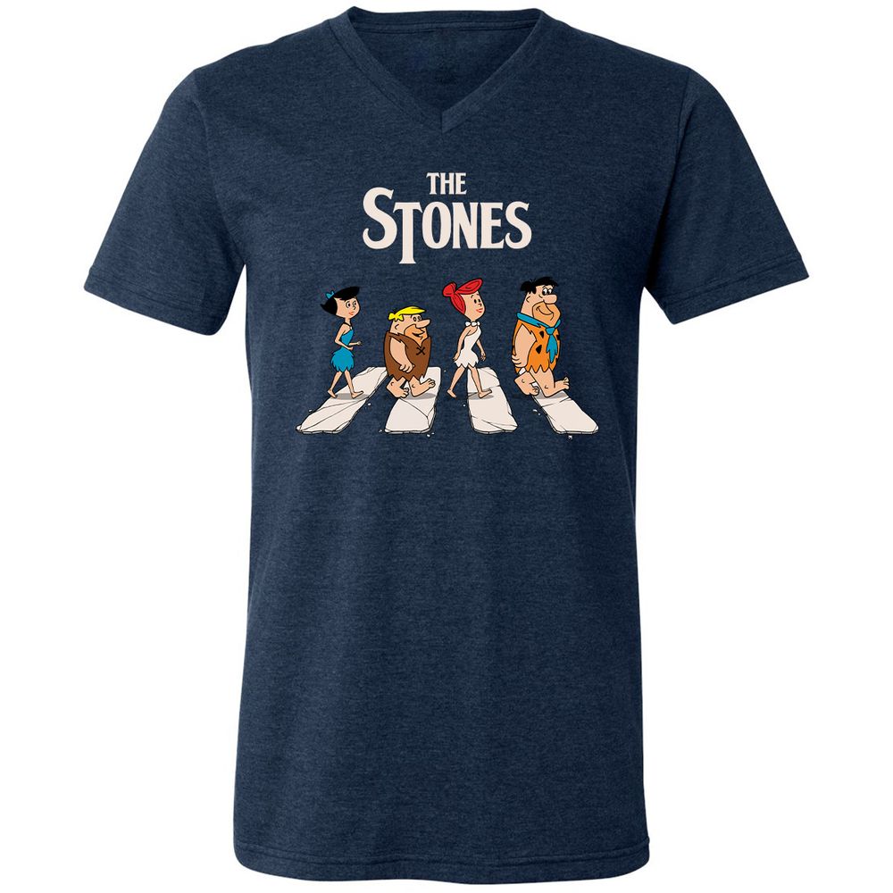 Unisex V-Neck T-Shirt - QXH8BN8J - Heather Navy - 15