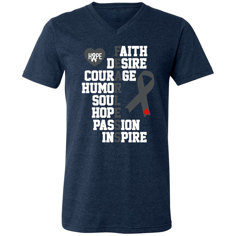 Unisex V-Neck T-Shirt - 6TN3R8AU - Heather Navy - 15